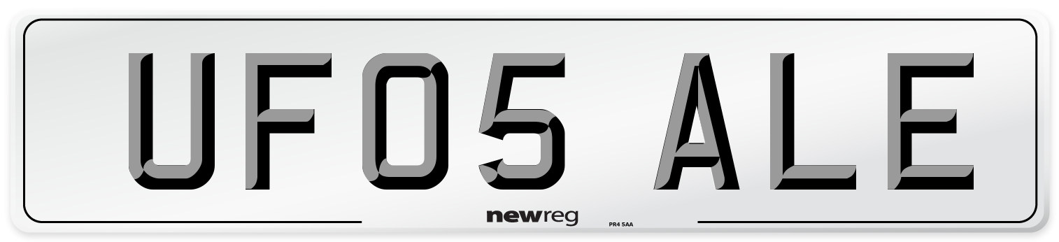 UF05 ALE Number Plate from New Reg